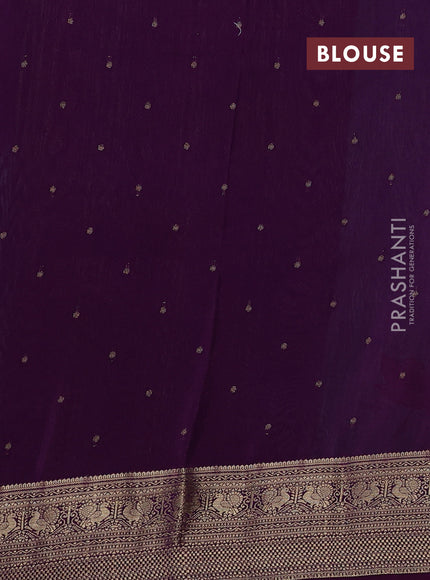 Pastel Blue & Purple Sami Crepe Saree - Embroidery