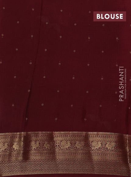 Rust & Maroon Sami Crepe Saree - Embroidery