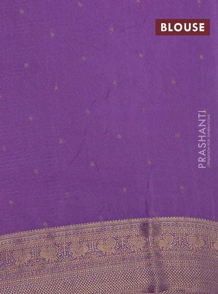 Purple & Lavender Sami Crepe Saree - Embroidery