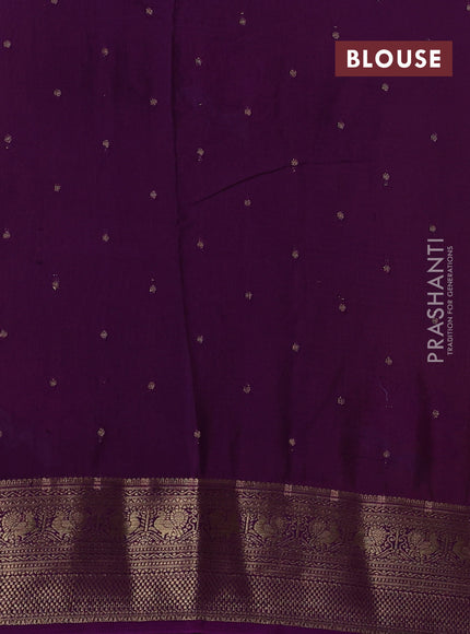 Yellow & Purple Sami Crepe Saree - Embroidery