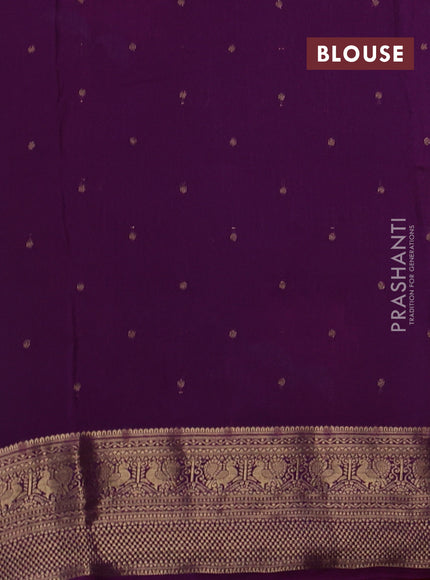 Mauve Pink & Purple Sami Crepe Saree - Embroidery