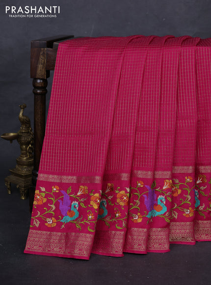 Pink Sami Crepe Saree - Embroidery