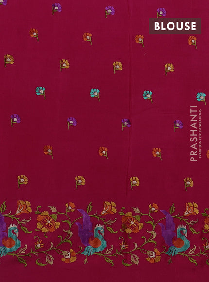 Pink Sami Crepe Saree - Embroidery