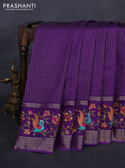 Violet Sami Crepe Saree - Embroidery