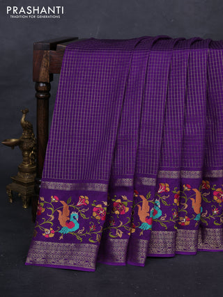 Violet Sami Crepe Saree - Embroidery