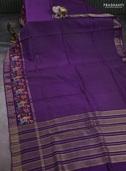 Violet Sami Crepe Saree - Embroidery
