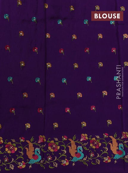 Violet Sami Crepe Saree - Embroidery