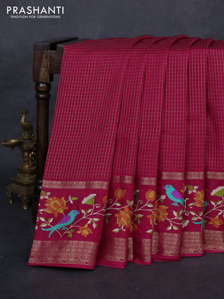 Pink Sami Crepe Saree - Embroidery