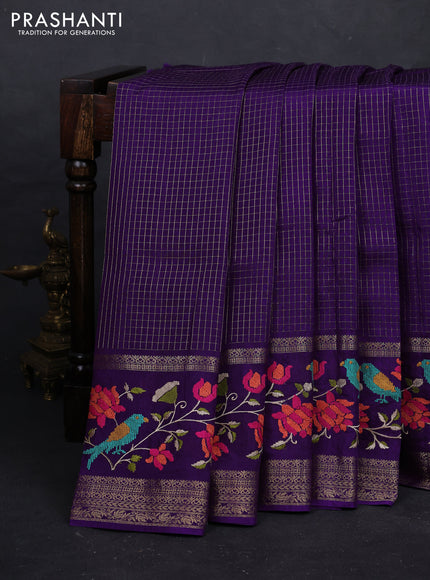 Violet Sami Crepe Saree - Embroidery
