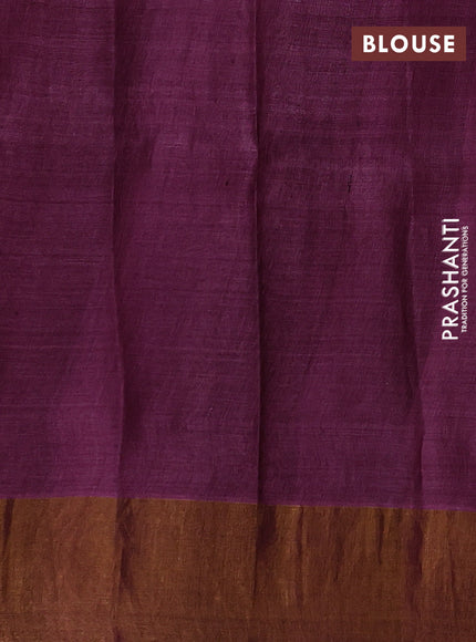 Pink Pure Tussar Printed Silk Saree