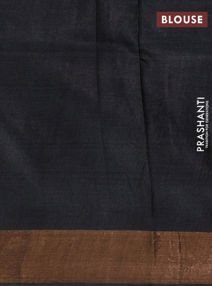 Grey Pure Tussar Printed Silk Saree