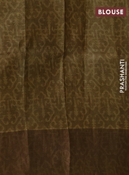 Pastel Green & Green Pure Tussar Printed Silk Saree