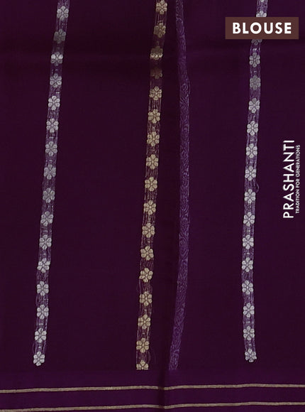 Purple Banarasi Organza Silk Saree -Zari Weaves