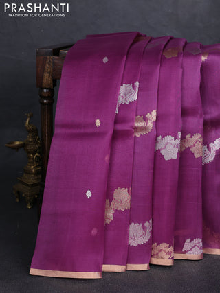 Purple Banarasi Organza Silk Saree -Zari Weaves