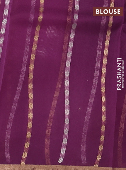 Purple Banarasi Organza Silk Saree -Zari Weaves