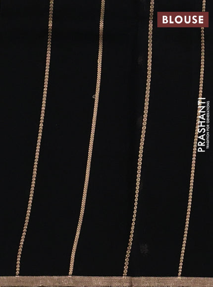 Black Banarasi Organza Silk Saree - Zari Weaves