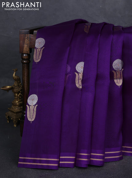 Violet Banarasi Organza Silk Saree - Buttas