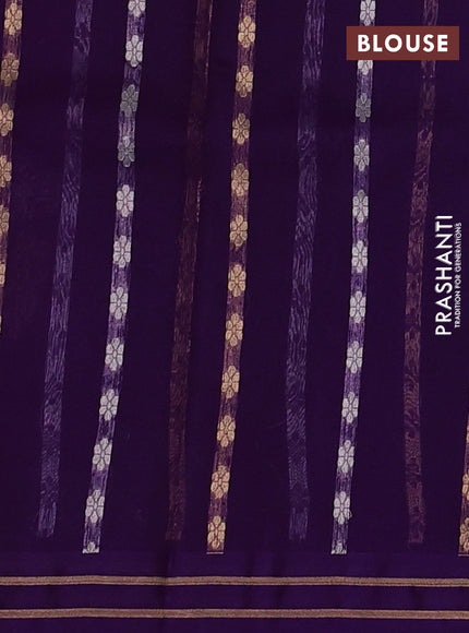 Violet Banarasi Organza Silk Saree - Buttas