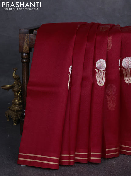 Red Banarasi Organza Silk Saree - Buttas