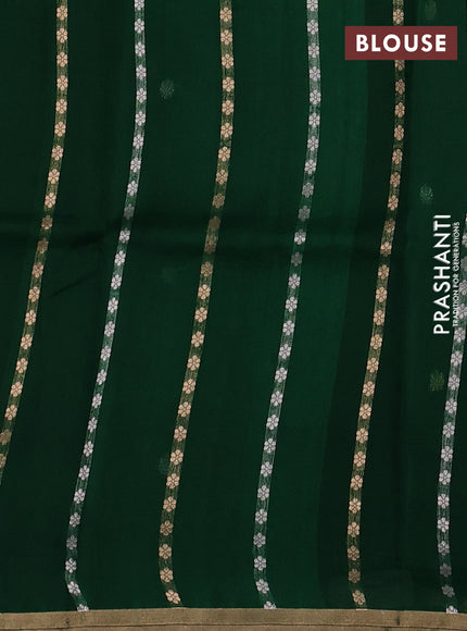 Green Banarasi Organza Silk Saree - Buttas