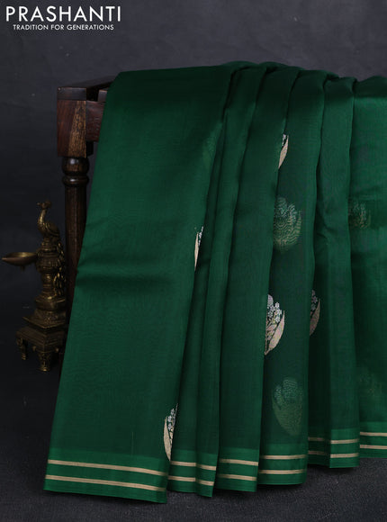 Green Banarasi Organza Silk Saree - Buttas