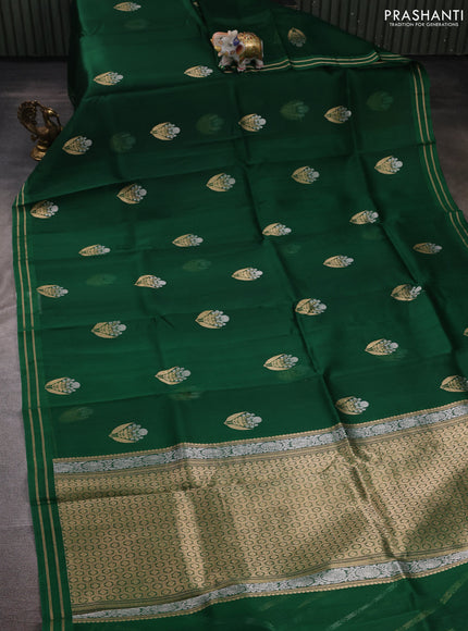Green Banarasi Organza Silk Saree - Buttas
