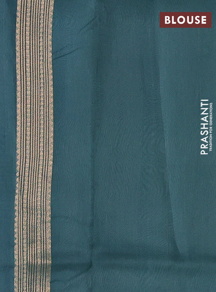 Pastel Blue Banarasi Organza Silk Saree - Buttas