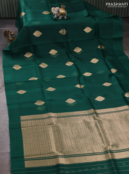 Green Banarasi Organza Silk Saree - Buttas