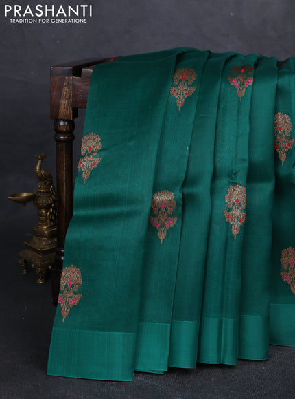 Green Banarasi Organza Silk Saree - Buttas