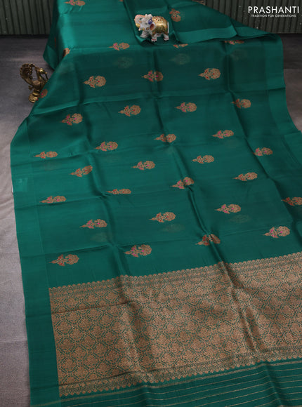 Green Banarasi Organza Silk Saree - Buttas