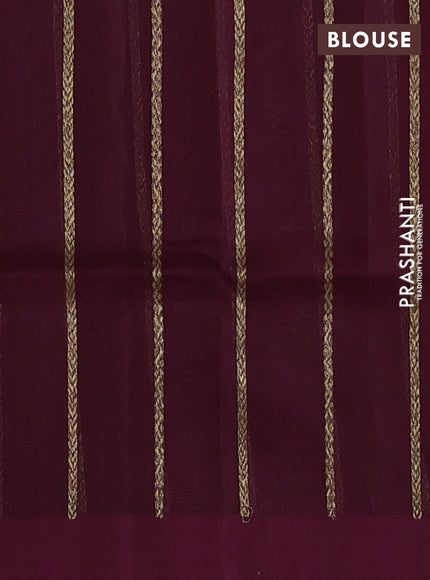 Wine Banarasi Organza Silk Saree - Buttas