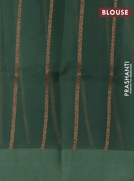Pastel Green Banarasi Organza Silk Saree - Buttas