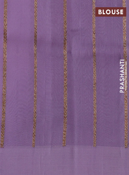 Lavender Banarasi Organza Silk Saree - Buttas