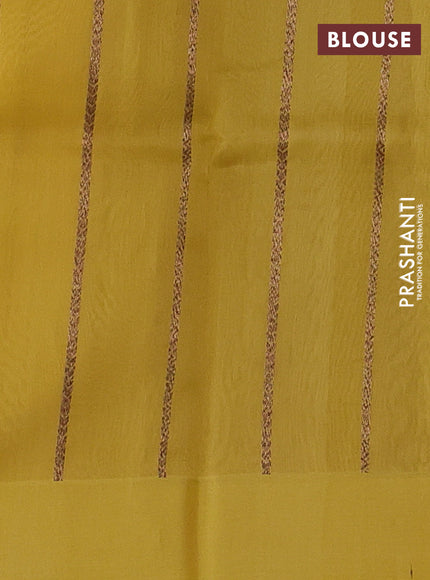 Yellow Banarasi Organza Silk Saree - Buttas