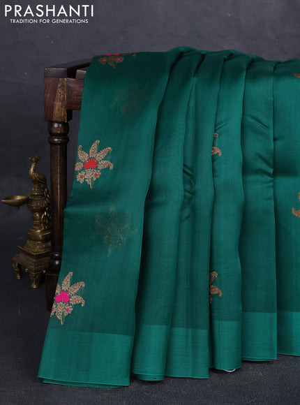 Green Banarasi Organza Silk Saree - Buttas
