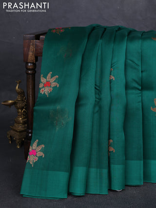 Green Banarasi Organza Silk Saree - Buttas
