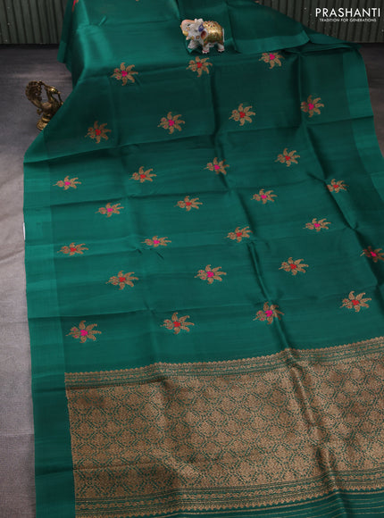 Green Banarasi Organza Silk Saree - Buttas