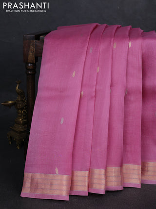 Pink Banarasi Organza Silk Saree - Buttas