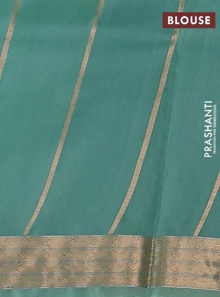 Teal Green Banarasi Organza Silk Saree - Buttas