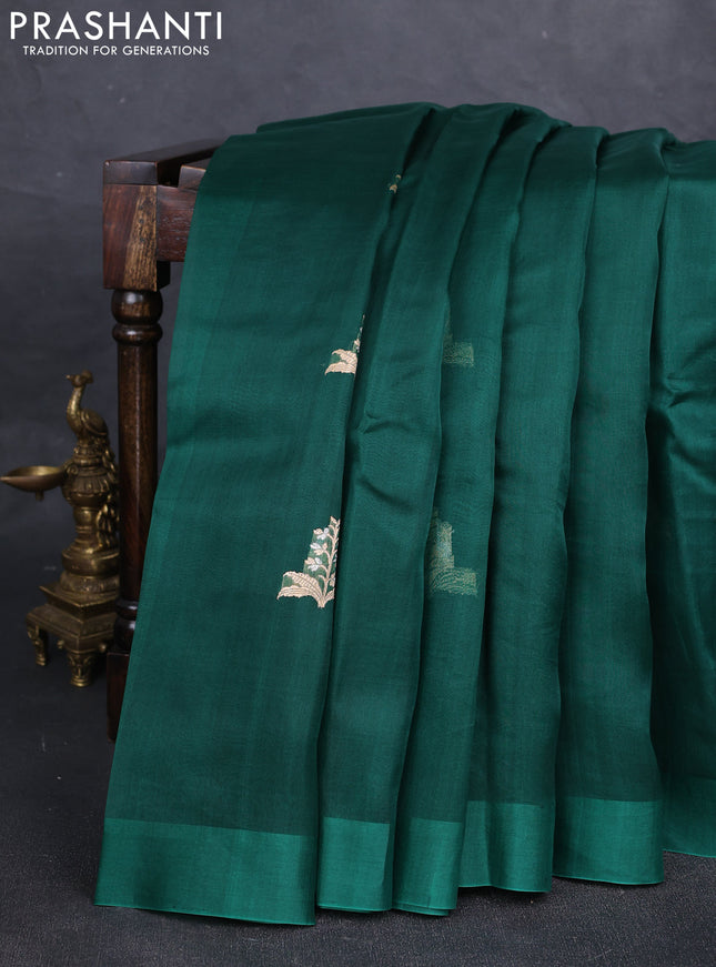 Green Banarasi Organza Silk Saree - Buttas
