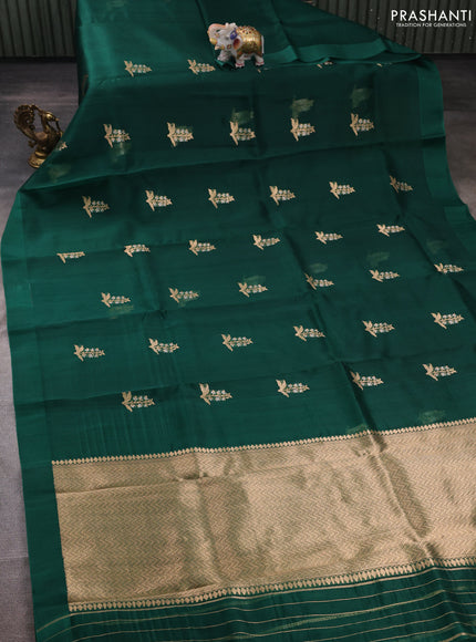 Green Banarasi Organza Silk Saree - Buttas