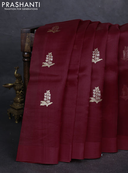 Maroon Banarasi Organza Silk Saree - Buttas