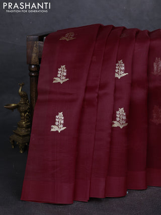 Maroon Banarasi Organza Silk Saree - Buttas