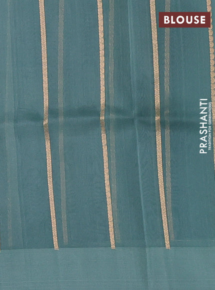 Pastel Green Banarasi Organza Silk Saree - Buttas