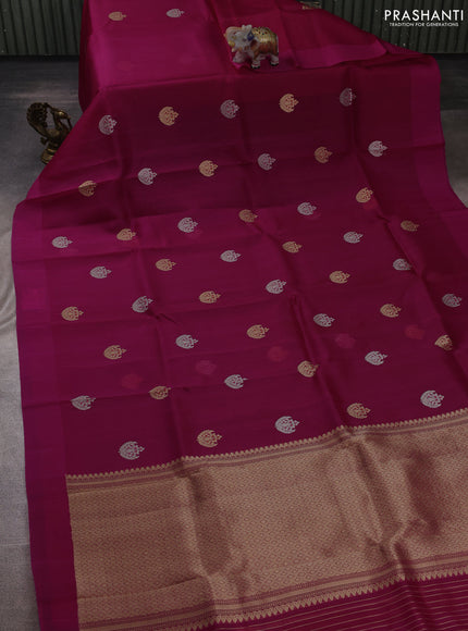 Pink Banarasi Organza Silk Saree - Buttas
