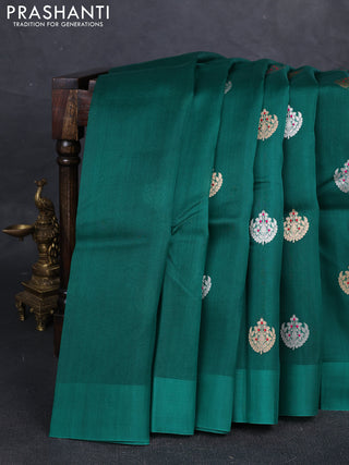 Green Banarasi Organza Silk Saree - Buttas