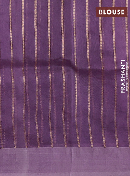 Lavender Banarasi Organza Silk Saree - Buttas