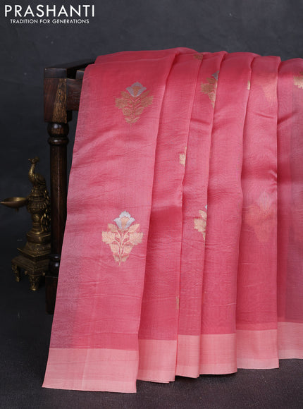 Red Banarasi Organza Silk Saree - Buttas