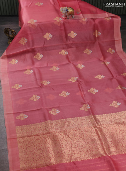 Red Banarasi Organza Silk Saree - Buttas