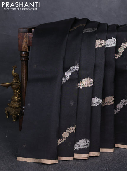 Black Banarasi Organza Silk Saree -Zari Weaves